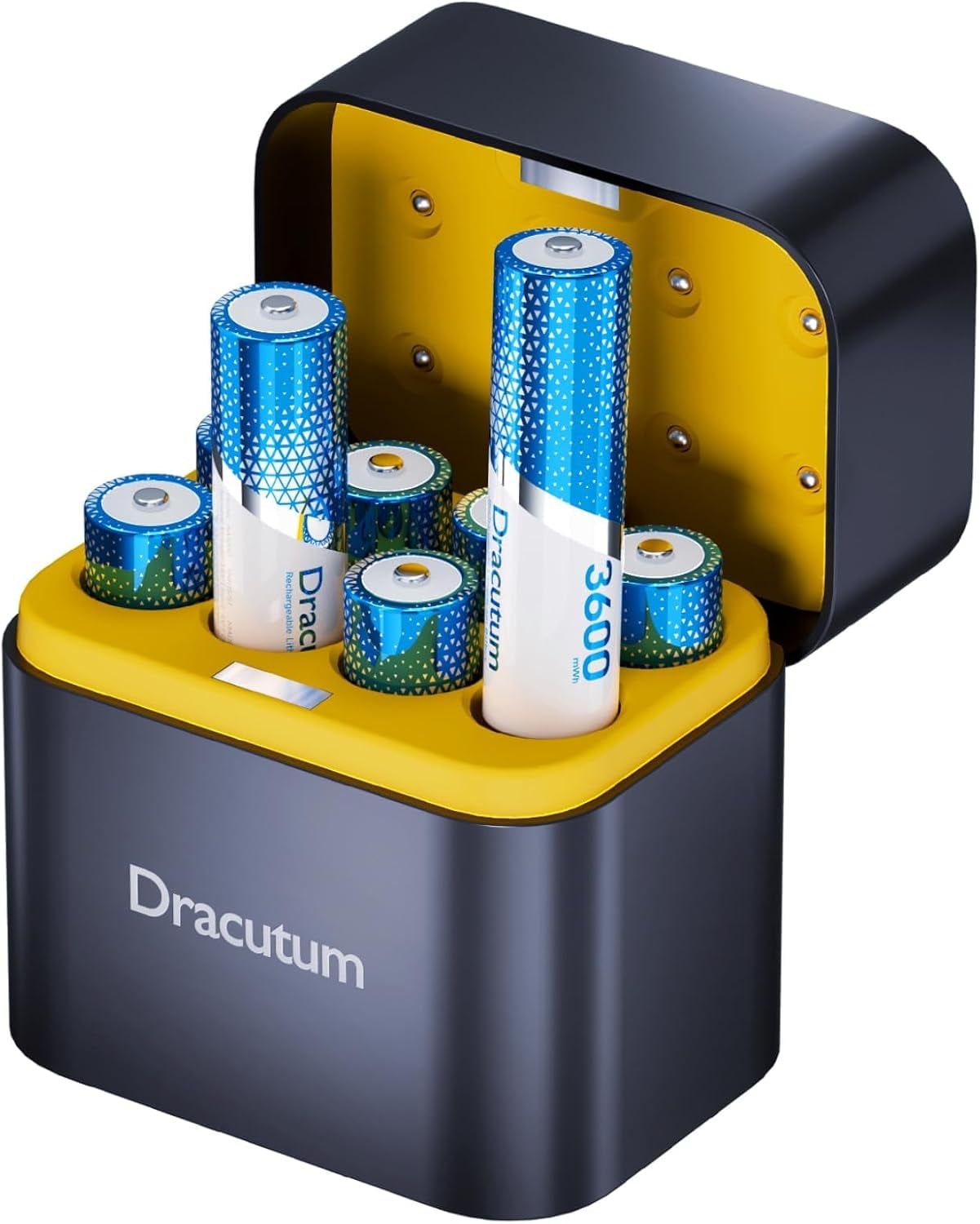 Rechargeable AA Batteries - 3600mWh 2000+ Cycles 1.5V Lithium Battery with Charger Long Lasting Doubel A 8-Pack