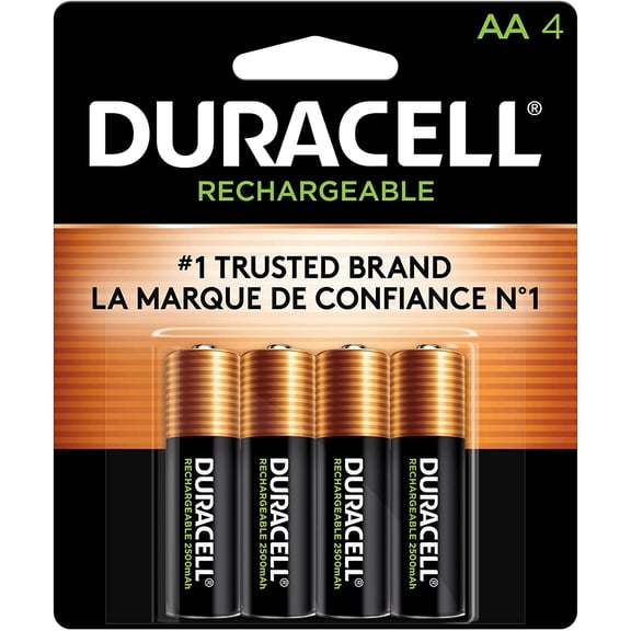Rechargeable AA Batteries 4 Count, Long-lasting Power, All-Purpose Pre-Charged NiMH Double A Battery for Household and Gaming Devices