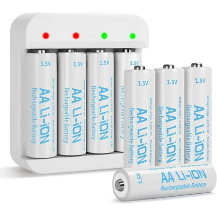 Rechargeable AA Batteries 8 Pack,1.5V 3600mWh Rechargeable Double A Battery Lithium with Charger