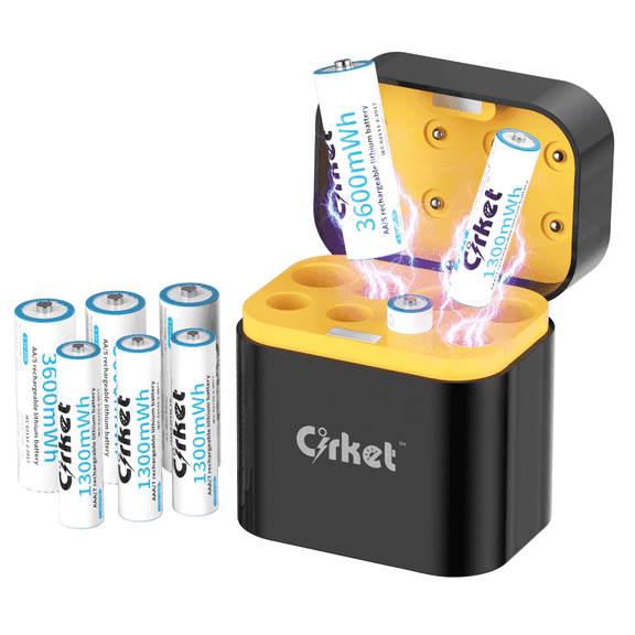 Cirket 4-Pack AA 3600mWh + 4-Pack AAA 1300mWh 1.5V Rechargeable Batteries, USB Charger Included, Long-Lasting for Wireless Mouse, Toys, Cameras, Flashlights, Eco-Friendly & Cost-Effective