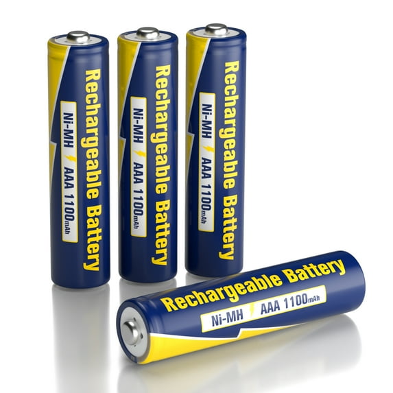 Rechargeable AAA Batteries (4 Pack) 1100 mAh Triple A Batteries 1.2V