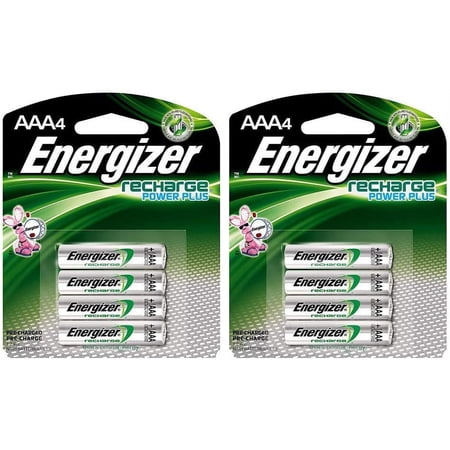 Rechargeable AAA Batteries, NiMH, 800 mAh, Pre-Charged, 4 Count (Recharge Power Plus) - EVENH12BP4, 2 Pack