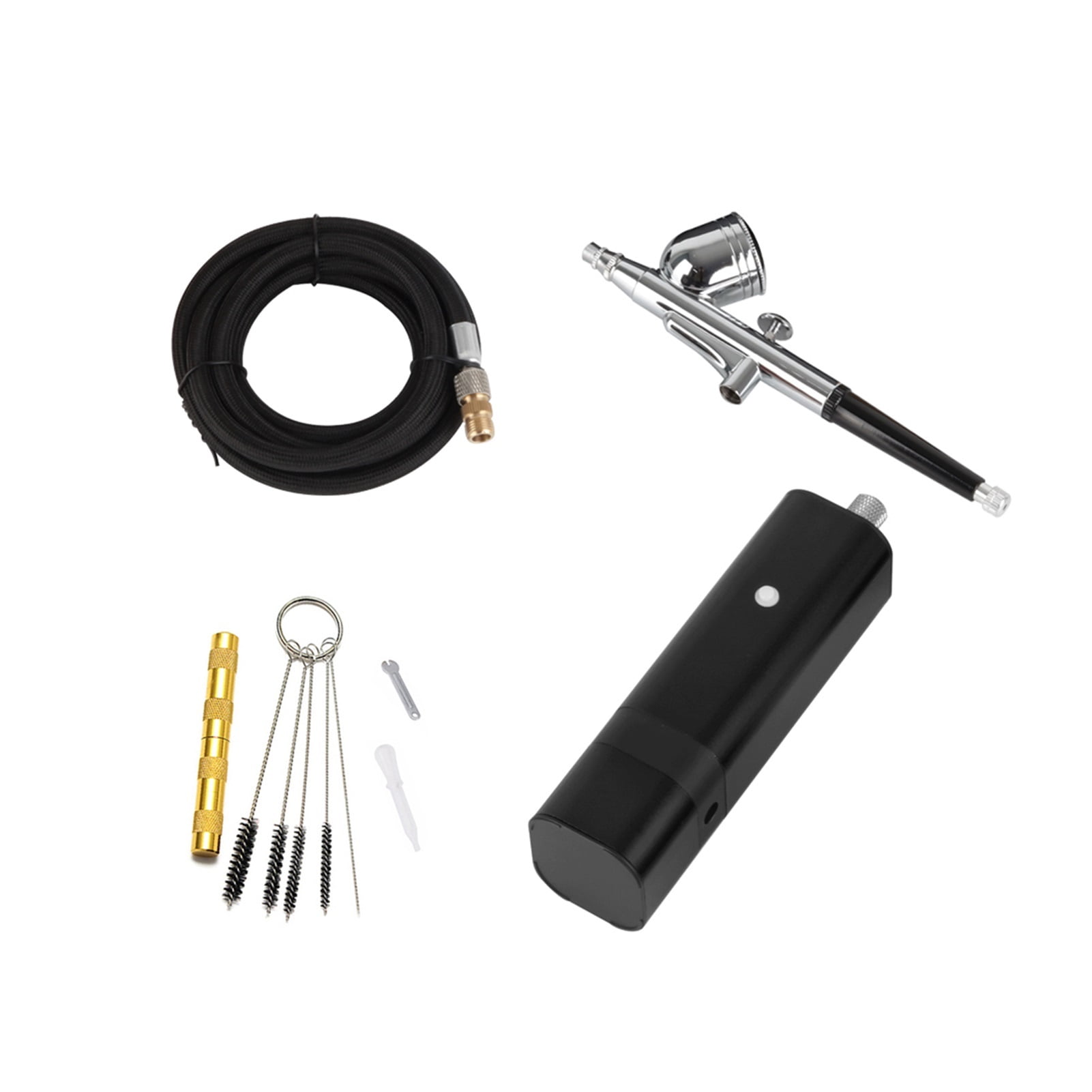Rechargeable Airbrush Kit with Gravity Type Spray Gun for Art Model Body Paint Artist Makeup Nail Tattoos Cake Tools ,Ingeniously Designed