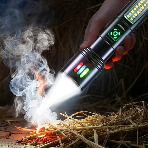 Rechargeable Aluminum Alloy Fire Starting Flashlight 6 Modes