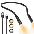 thumbnail image 1 of Rechargeable Anion LED Neck Light, 3-Color & Stepless Dimming Reading Lighting, Bendable Neck Light, Perfect Book Light for Reading in Bed, Knitting, Camping, Repairing, Book Lovers Gifts，Black, 1 of 8