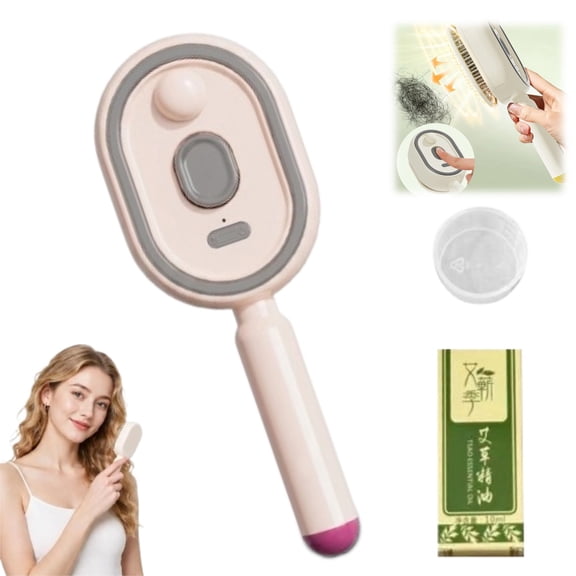 Rechargeable Anti-Static Volumizing Mist Comb, Electric Air Cushion Massage Brush With Self-Clean Function, Frizz Control Detangler For Long & Short Hair At Home Or Salon