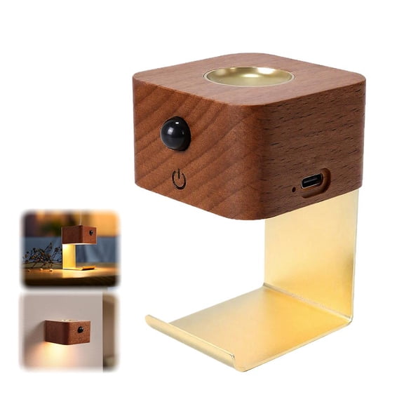 Rechargeable Aroma Diffuser Wall Light, Cordless Motion Sensor Night Light with Warm LED for Hallway, Bedside, Bedroom and Entryway, Walnut