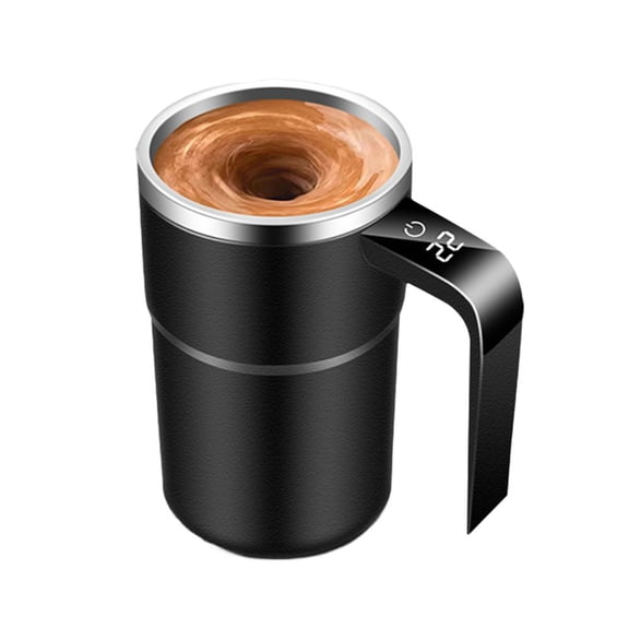 Rechargeable Automatic Magnetic Stirring Coffee Mug, Smart Self-Stirring Mug with Magnetic Mixer, Portable Spill Resistant Magnetics Mixer Cup with Temperature Display,380ml