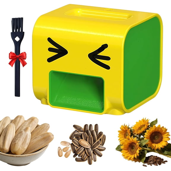 Rechargeable Automatic Sunflower Seed Peeler Machine,Sunflower Automatic Peeling Machine with Touch Start, Hands-Free, Distinguish Between Good and Bad Seeds Efficient Kernel Separator (Yellow)