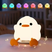 ICARER FAMILY Rechargeable Baby Sound Machine with 20 Soothing Sounds,Duck Night Light with Speaker, 4 Brightness Levels for Sleeping, 14+ Year, White, Yellow for Options