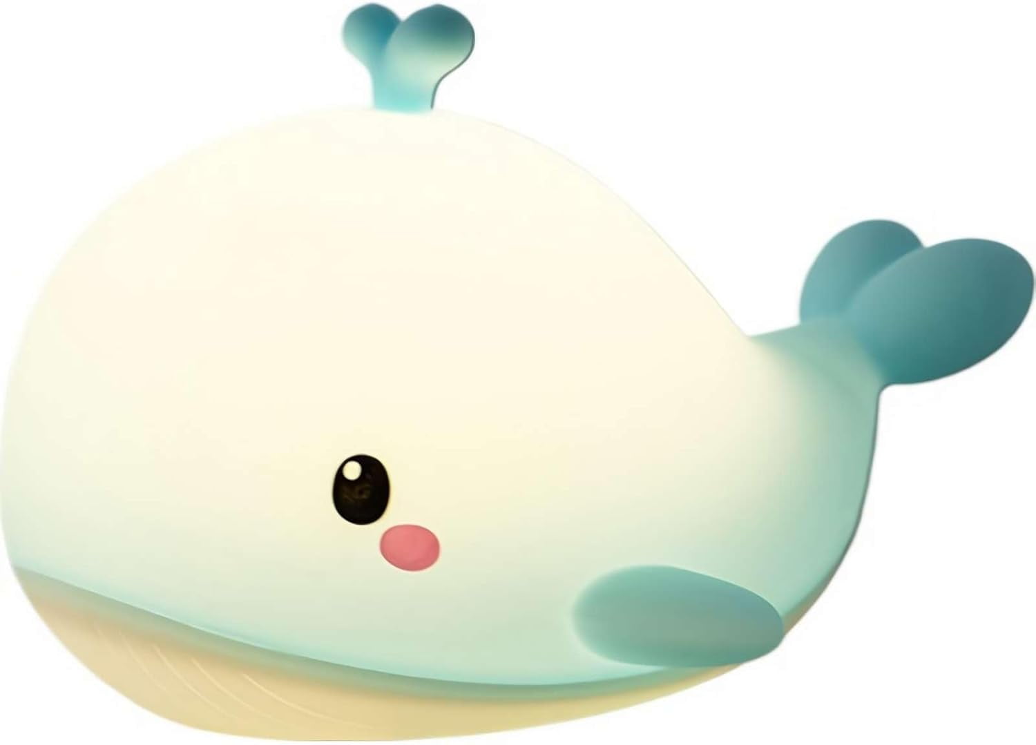 Rechargeable Baby Whale Night Light - Ocean Animal Nursery Lamp with 3 Brightness Levels & Sleep Timer, Portable Kid Bedside Light, Gift for Toddlers (blue) P