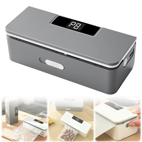 Rechargeable Bag Sealer with 8 Heat Levels and LED Countdown, No Preheating Portable Heat Sealing Tool with Cutter and Magnet, Keep Snacks Fresh for Pantry and Travel, Kitchen Gadget, Gray, By Harlik