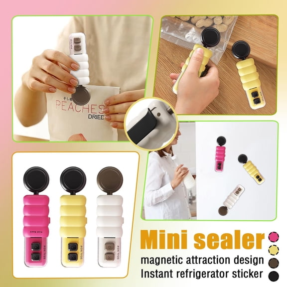 Rechargeable Bag Sealer Mini, Plastic Bag Sealer, Portable Bag Sealer, Heat Seal, Hot Pink Plastic, 1 Pc, Food Saver Bags, Kitchen Countertop Gadget