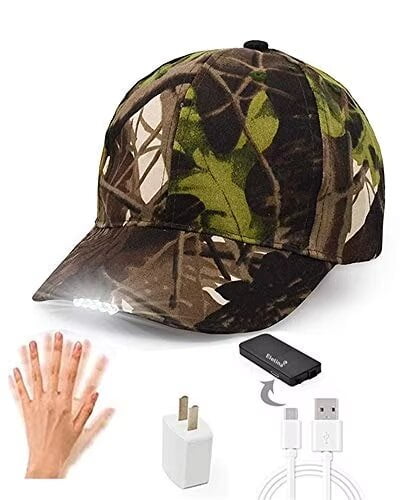 Rechargeable Baseball Cap LED Headlight with USB Cable and Battery ...
