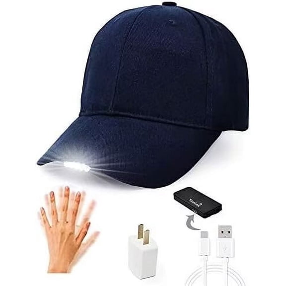 Rechargeable Baseball Cap LED Headlight with USB Cable and Battery, Suitable for Outdoor Camping Night Fishing, Mountain Climbing, Night Riding/Hiking and Auto Repair (Tibetan)