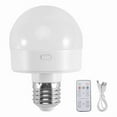 thumbnail image 1 of Rechargeable Battery Operated Light Bulbs, 300LM E26 Screw in Bulb for Lamps with Remote Control Dimmable&Timer, 1 of 8