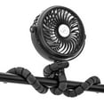 thumbnail image 1 of Rechargeable Battery Operated Small Fan Portable Hand Held Personal Fan for Stand Desktop Bedroom or Clip On Baby Stroller Camping Tent with Flexible & Windable Tripod, 3-Speed & LED Light, 1 of 7