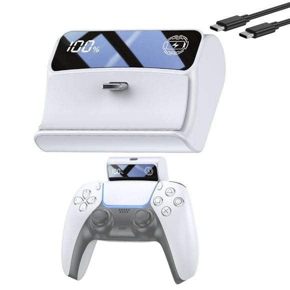 Rechargeable Battery Pack for PS5 Controller, LED Display 7400mWh Battery Extender for PlayStation 5 DualSense Controller, Play and Charge Kit for ps5 Accessories