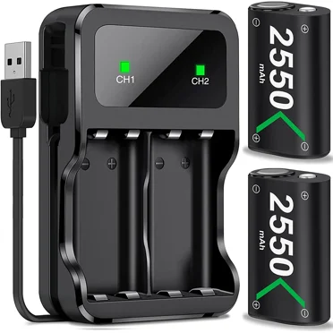 Rechargeable Battery Pack for Xbox Series X Controller with 3 Charging Modes,BEBONCOOL 2x2550 mAh (5220mWh) Controller Battery Pack for Xbox Series S,Xbox One Accessories
