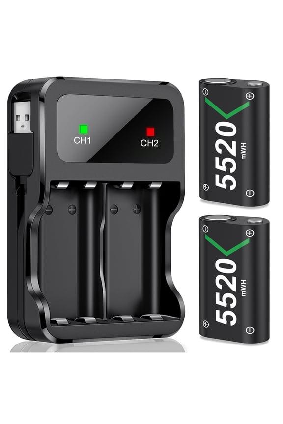 Rechargeable Battery Pack for Xbox One/Xbox Series X|S,2x5520mWh Controller Battery Pack Compatible with Xbox One S, Xbox One X, Xbox One Elite Controller,Xbox Accessories