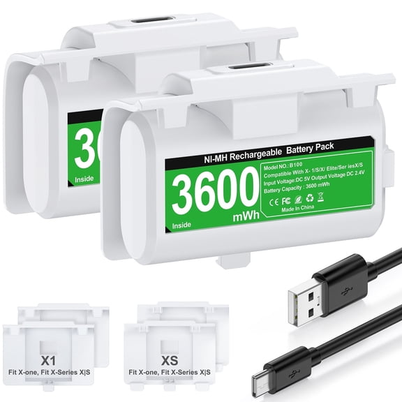 Rechargeable Battery Pack for Xbox Series X Controller,2*3600mWh Controller Battery Pack for Xbox Series S,Xbox One Accessories