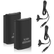 Rechargeable Battery for Xbox 360 Controller, Dual Charging Station Dock with 2 Pack 4800mAh Rechargeable Battery Compatible with Xbox 360 Controller Battery Pack