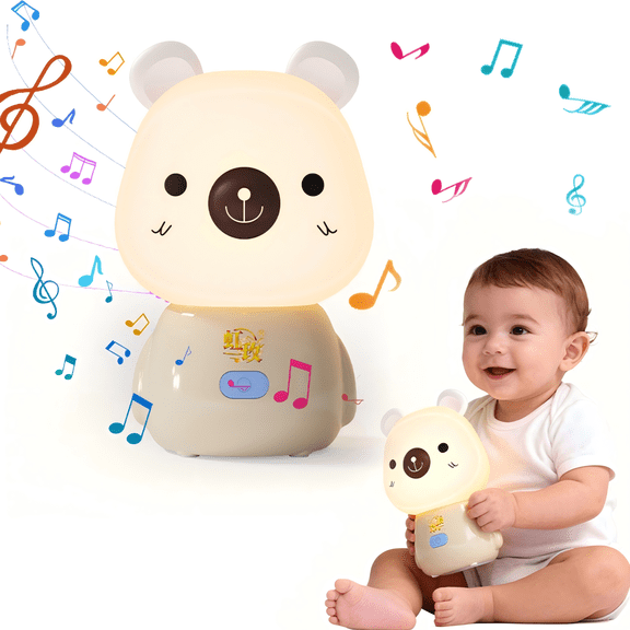 Rechargeable Bear Night Light with APP Control, Adjustable Timer, Multiple Lighting Effects, Bluetooth Speaker, Alarm Clock, Portable Kids Bedside Lamp