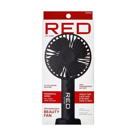 Red by Kiss Rechargeable Beauty Fan | Portable Cooling Fan for Makeup Lashes – Choose Color