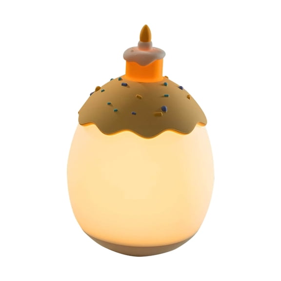 Rechargeable Bedside Lamp Dimmable Night Light Silicone Cartoon Eggs/Cake Shape Light for Adults and Enduring