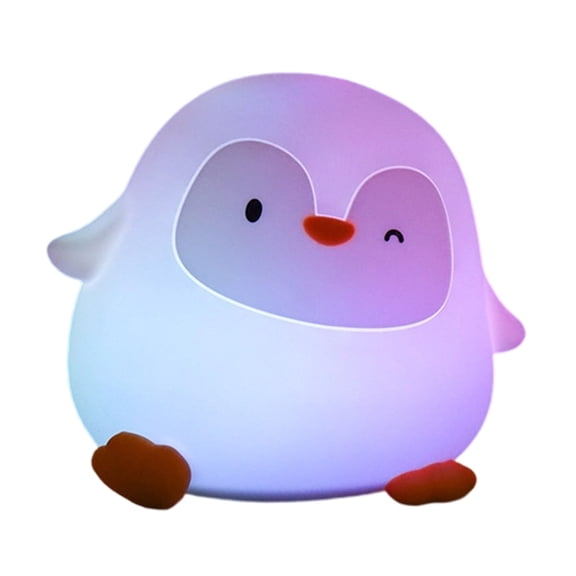 Rechargeable Bedside Lamp Dimmable Night Light Silicone Cartoon Penguins Shape Light Gift for Adults and Kids Enduring