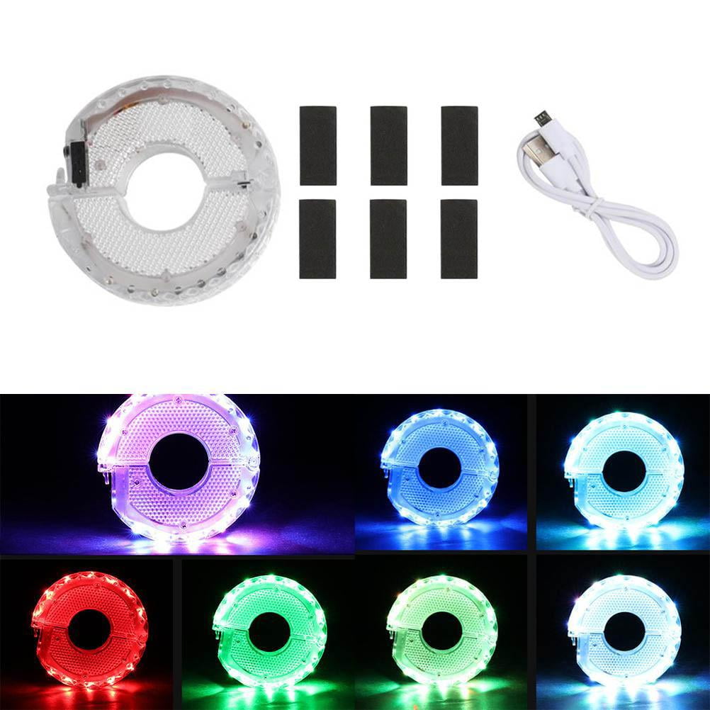 Rechargeable Bike Wheel Hub Lights 7 Colors 15 Modes LED Cycling Lights