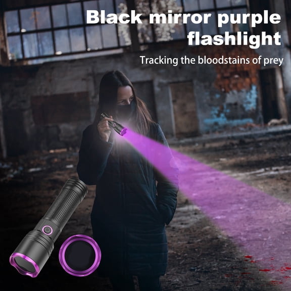 Rechargeable Blood Tracking Light For Night Hunting 2000 Lumens Blood Tracking Flashlight Gifts Pet detection, banknote verification, anti-counterfeiting, high-power purple light flashlight