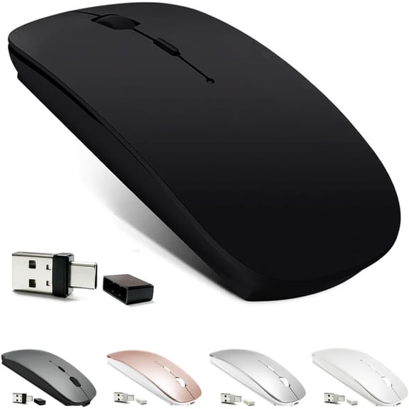 Rechargeable Bluetooth 5.2/3.0/Type-C/USB-2.4G Mouse for MacBook/MacBook air/Pro/iPad, Wireless Laptop/Notebook/pc/iPad/Chromebook ()