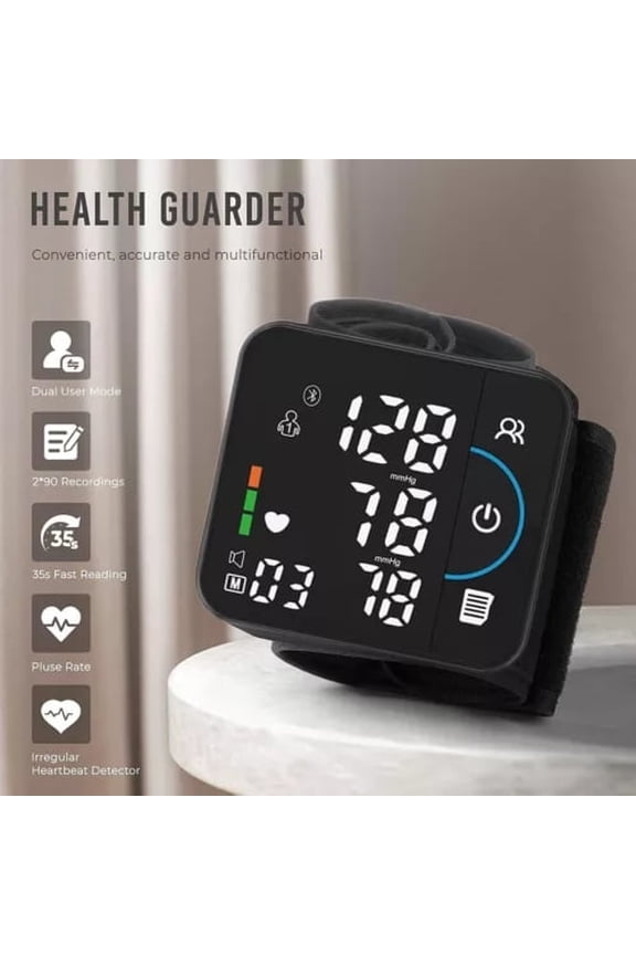 Rechargeable Bluetooth APP Smart LCD Screen Voice Wrist Blood Pressure Monitor