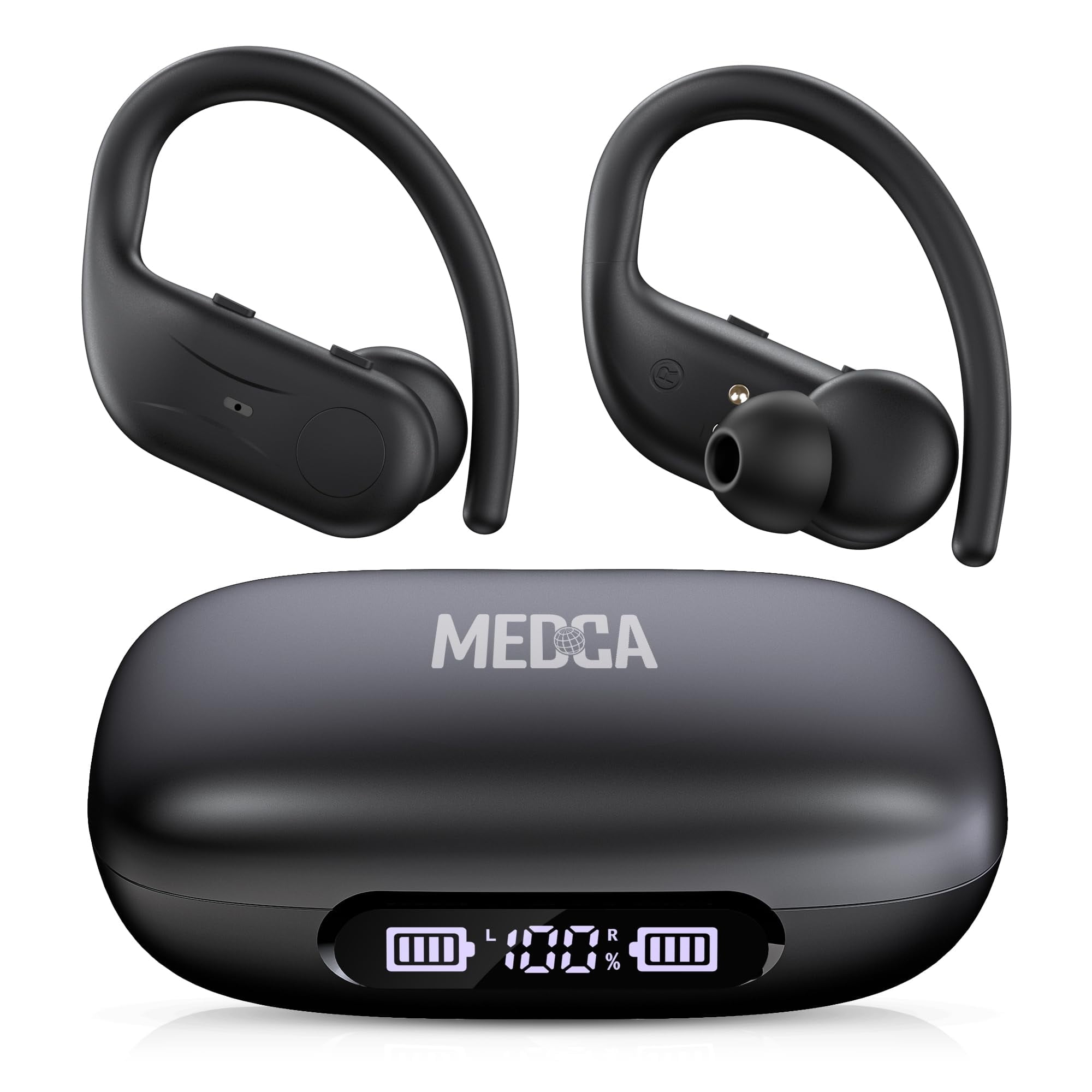 Rechargeable Bluetooth Hearing Aids for Seniors – Easy-to-Use Behind the Ear Sound Amplifier with Automatic Noise Cancelling – BTE Hearing Loss Aids for Adults Men & Women with LED Charging Case