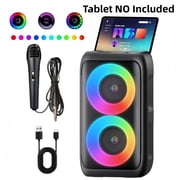 Rechargeable Bluetooth Karaoke Speaker Lights - Loud DJ/PA System, TWS, TF/AUX for Outdoor/Home & All Ages