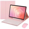 thumbnail image 1 of Rechargeable Bluetooth Keyboard Case for Tab S11 11", Round Keys, Pencil Slot, Detachable,pink, 1 of 5