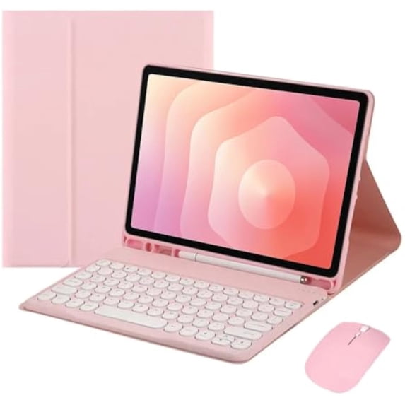 Rechargeable Bluetooth Keyboard Case for Tab S11 11", Round Keys, Pencil Slot, Detachable,pink