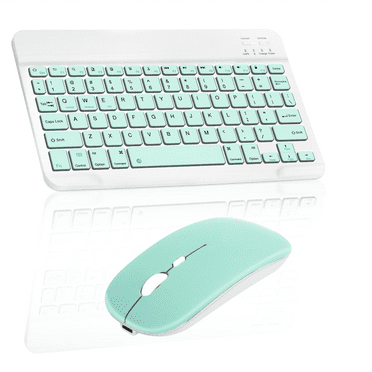 Rechargeable Bluetooth Keyboard and Mouse Combo Ultra Slim Full-Size Keyboard and Ergonomic Mouse for Dell Alienware X17 R1 Gaming Laptop and All Bluetooth Enabled Mac/Tablet/iPad/PC/Laptop - Teal