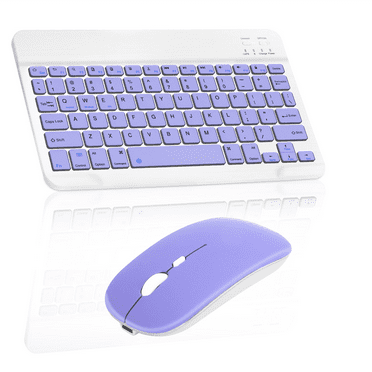 Rechargeable Bluetooth Keyboard and Mouse Combo Ultra Slim Full-Size Keyboard and Mouse for Dell Alienware X17 R1 Gaming Laptop and All Bluetooth Enabled Mac/Tablet/iPad/PC/Laptop - Violet Purple
