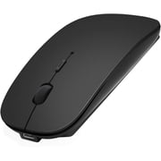 Rechargeable Bluetooth Mouse Slient for Laptop iPad iPhone Mac Windows Black
