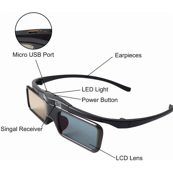 Rechargeable Bluetooth RF 3D Active Glasses For Samsung 3D TV Projectors TDG-BT500A SSG-5100GB