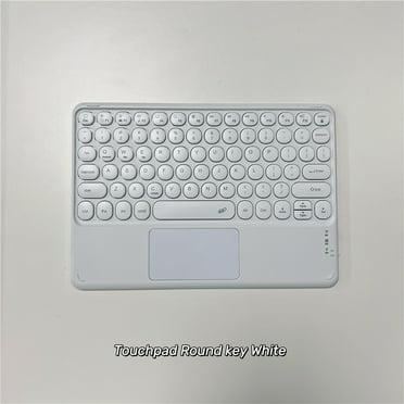 Rechargeable Bluetooth Touch Wireless Keyboard  Mini Portable Touchpad Tablet Computer Desktop PC Accessories for iPad Windows Android (English，White)