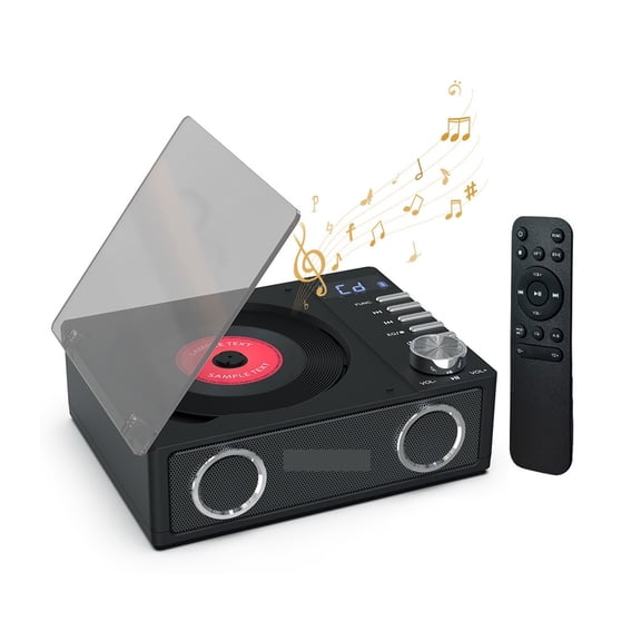 Rechargeable Bluetooth Vinyl Album Player Portable CD Player Great Gift for Music Lovers