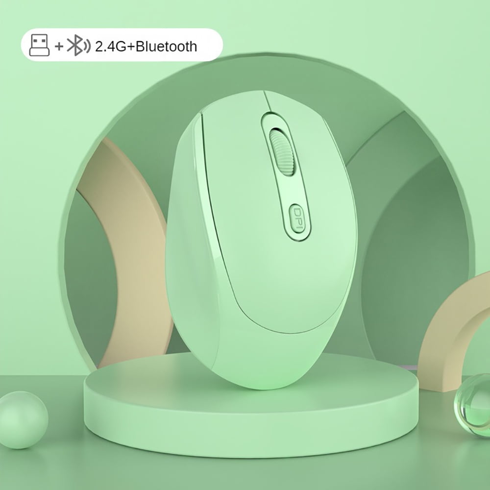 Rechargeable Bluetooth-compatible Wireless Mouse 2.4G Optical Mice with USB RGB 1600DPI Mouse for Computer Laptop PC Mute Mouse