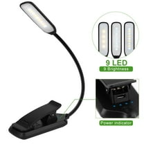 Rechargeable Book Light 9 LED, 5 Modes Touch Control, up to 60 Hours Reading,Black