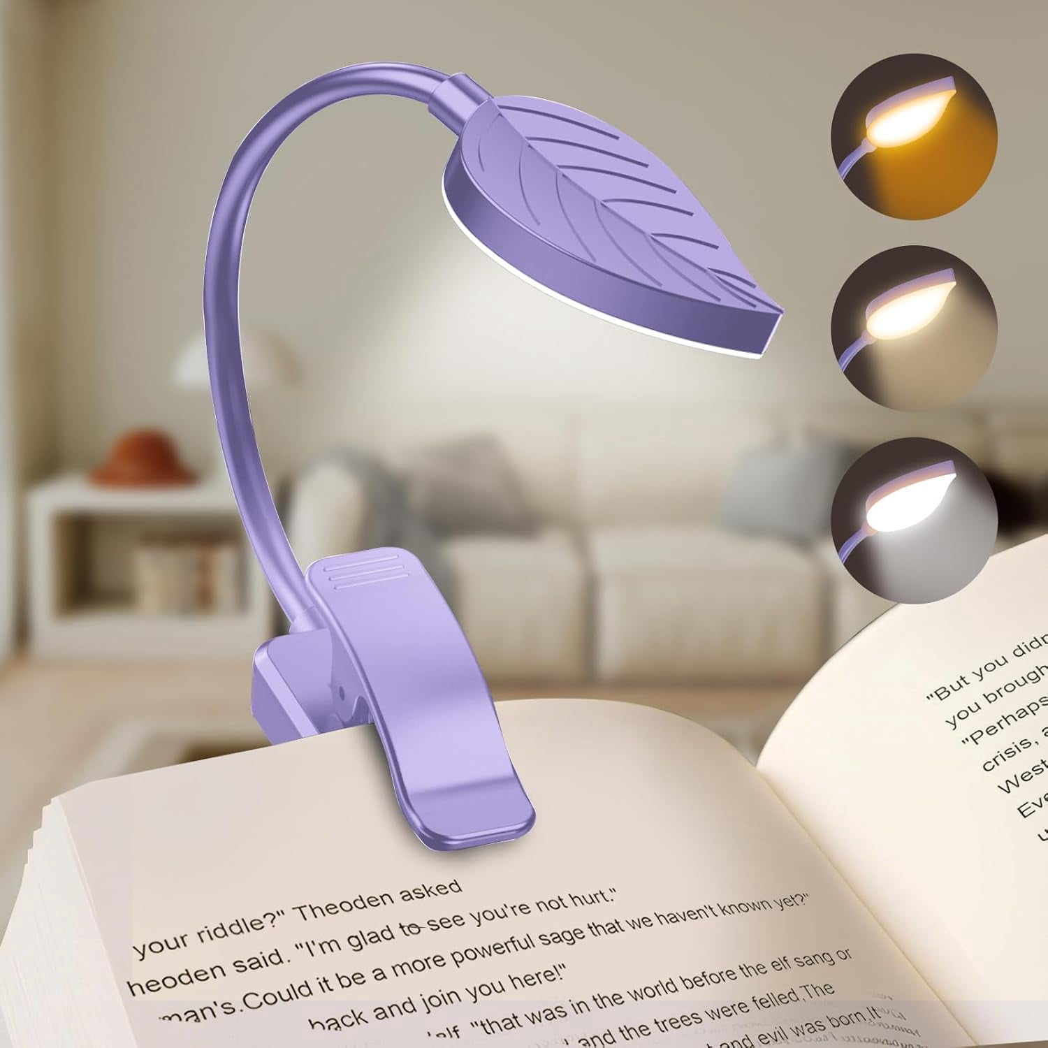 Rechargeable Book Lights for Reading at Night - Eye,3 Color ...