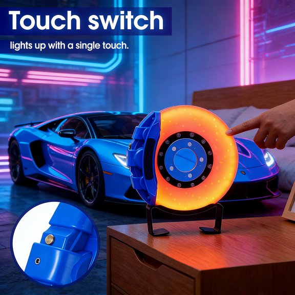 Rechargeable Brake Disc LED Night Light Customizable Surrounding Lamp For Car Beloveds Home Deck