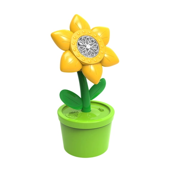 Rechargeable Bubble Blowing Machine with Music and LED Lights, Portable Flower Bubble Maker for Outdoor Party Backyard Wedding Birthday Atmosphere Decoration (Yellow)