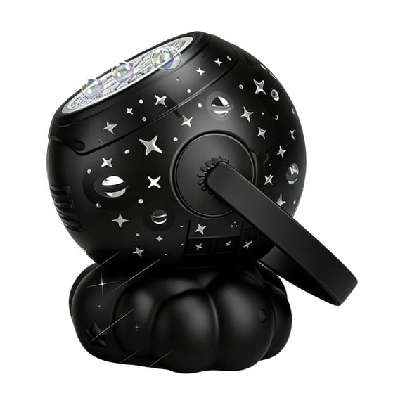 Rechargeable Bubble Machine 7 Color LED Light 10 Large Wands 420ml Tank Automatic Bubble Maker Blower with 120ml Solution Black